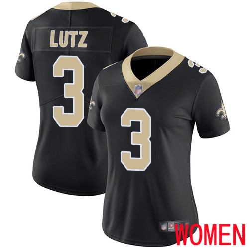 New Orleans Saints Limited Black Women Wil Lutz Home Jersey NFL Football 3 Vapor Untouchable Jersey